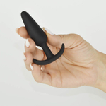 Черная анальная пробка из силикона - 8,5 см. (Цвет: черный)