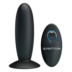 Черный анальный вибростимулятор 11см с пультом ДУ Pretty Love Remote Control Vibrating Plug BI-040045W