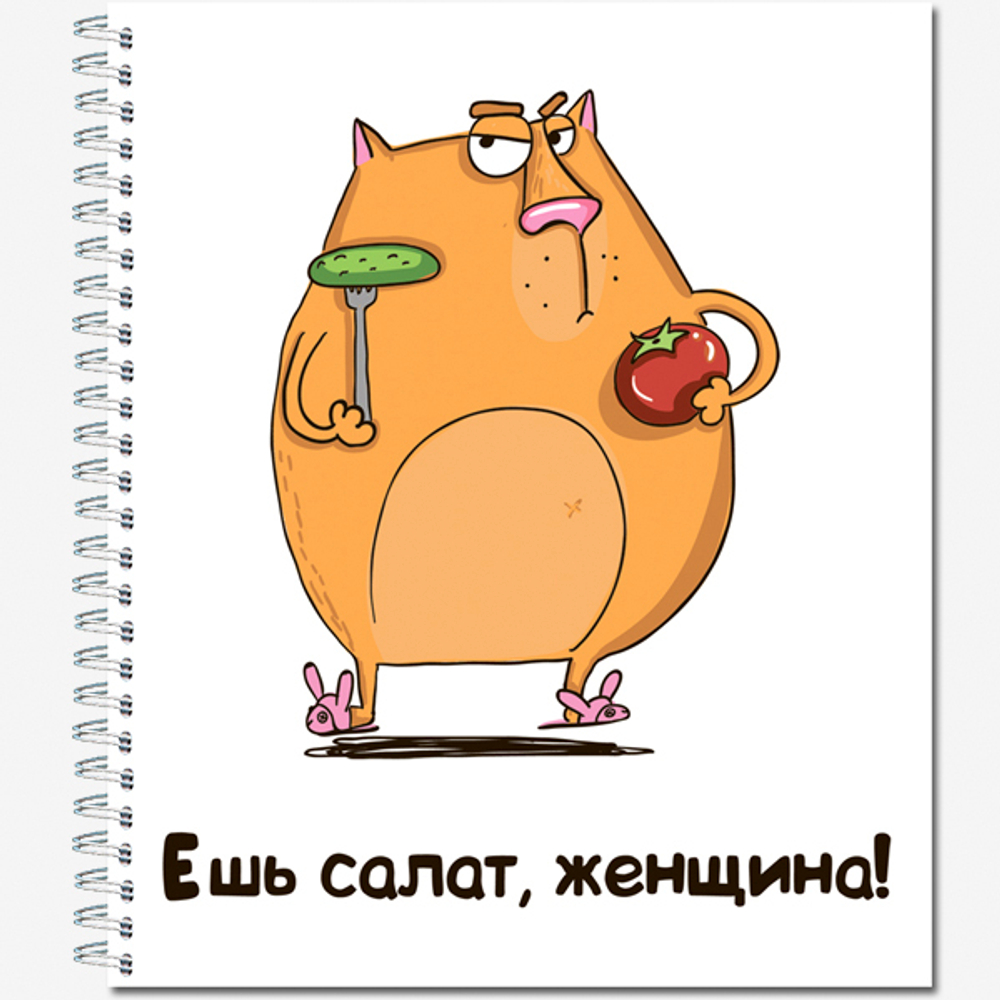 Тетрадь общая 96 листов на металлическом гребне "Кот Крендель"