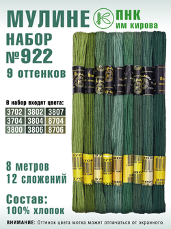 Наборы ниток мулине для вышивания ПНК Киров 9 шт.