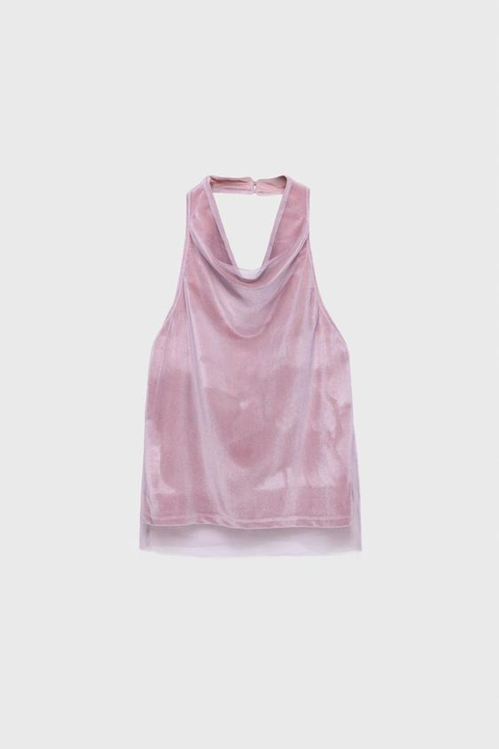 ZARA БАРХАТНЫЙ ТОП, РОЗОВЫЙ