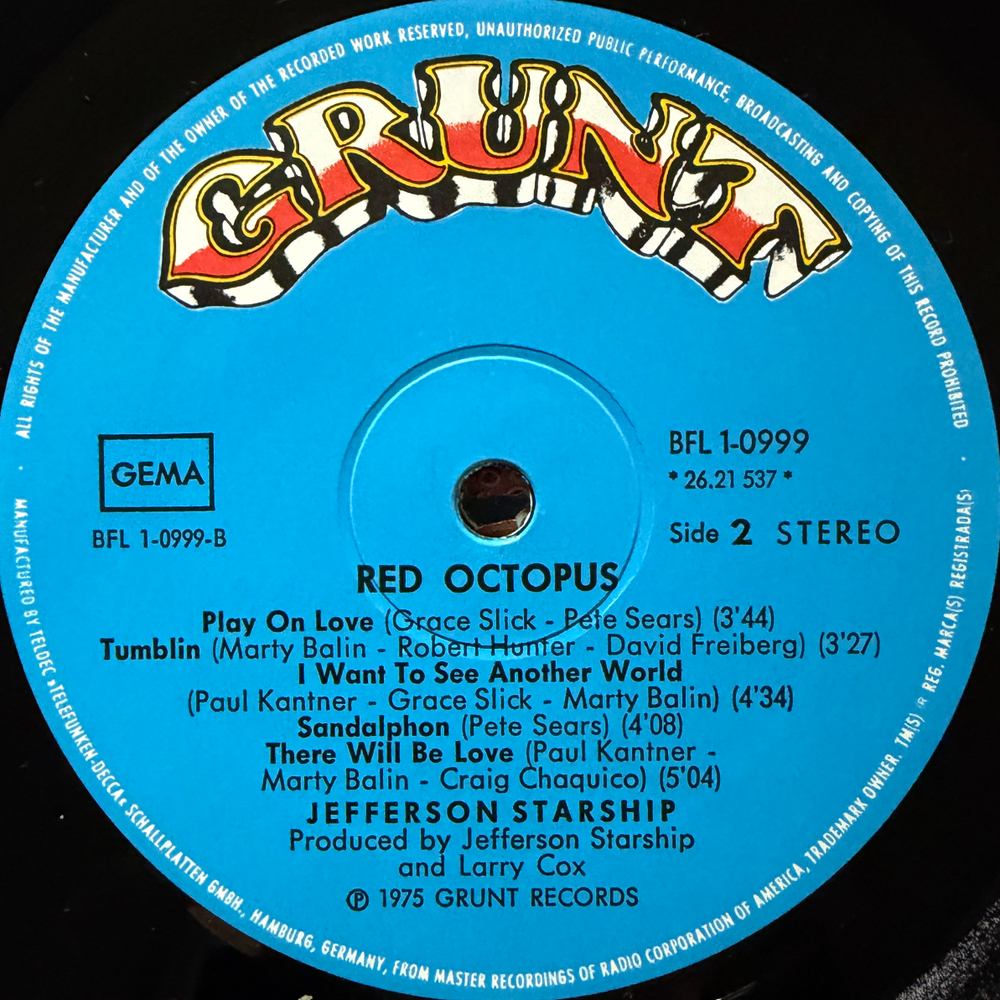 Jefferson Starship ‎– Red Octopus (Германия 1975г.) Т
