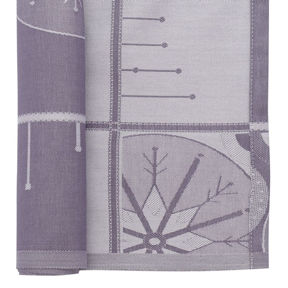 Салфетка из хлопка фиолетово-серого цвета с рисунком Ледяные узоры, New Year Essential, 53х53см