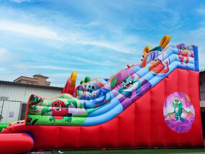 Надувная водная горка с бассейном «Аква-монстро», 18*9*9 м