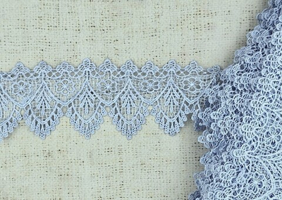 Кружево плетеное, ш. 7 см, голубой
