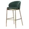 Барный Coral, темно-зеленый велюр с золотыми ножками
