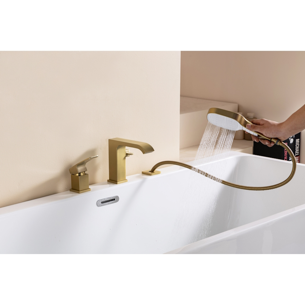 Смеситель на борт ванны Raglo R02.31.03, золотой сатин