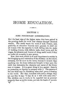 Home education: a course of lectures to ladies, delivered in Bradford, in the winter of 1885-1886 | Charlotte M. 1842-1923 Mason