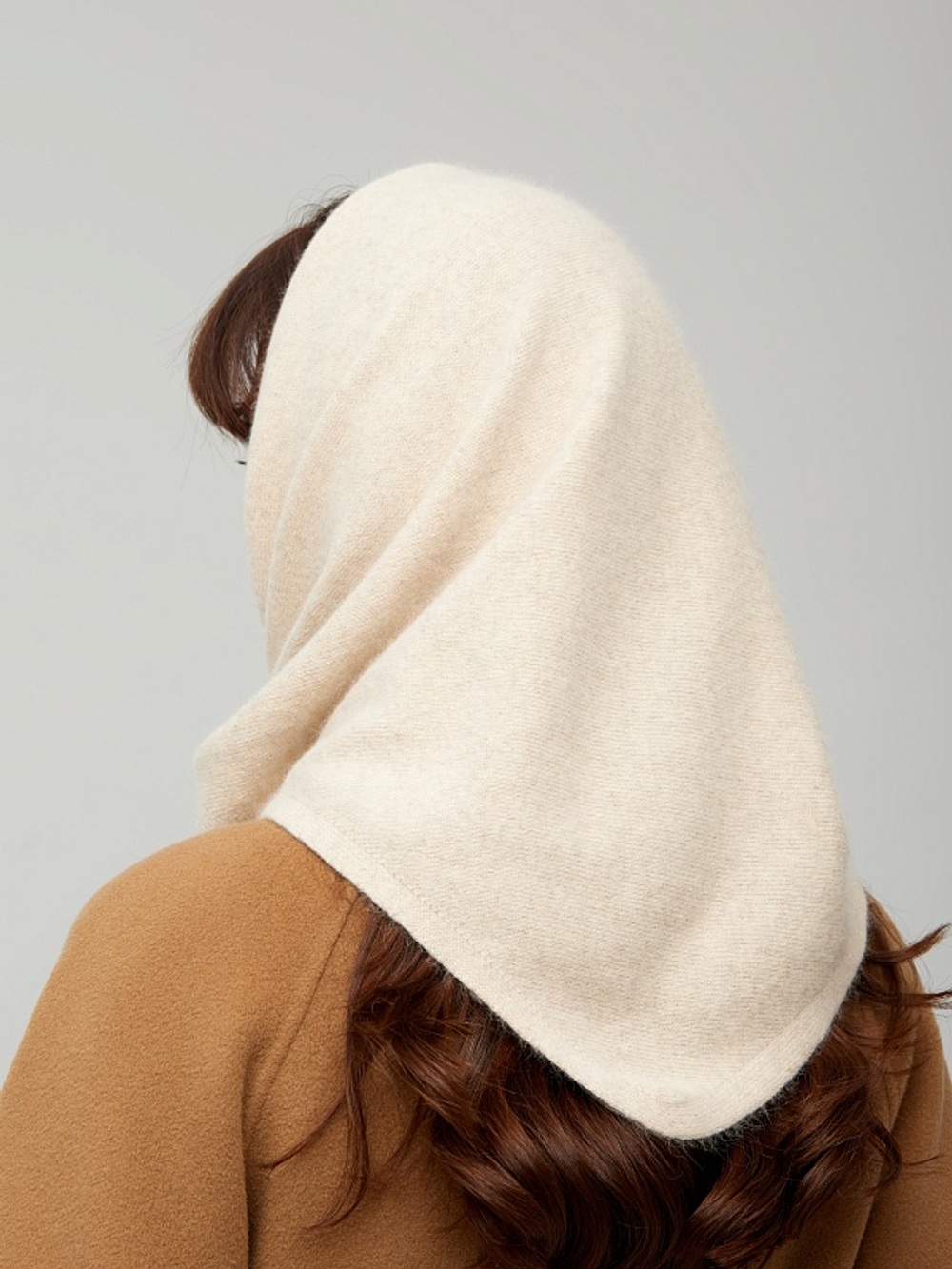 Оренбургский платок-косынка К820-08 бежевый