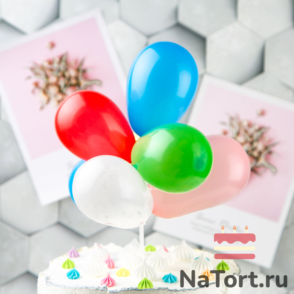 Воздушные шарики для торта цветные (20 шт)