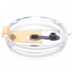 Кружка стеклянная 450мл с крышкой и трубочкой «Апельсин»