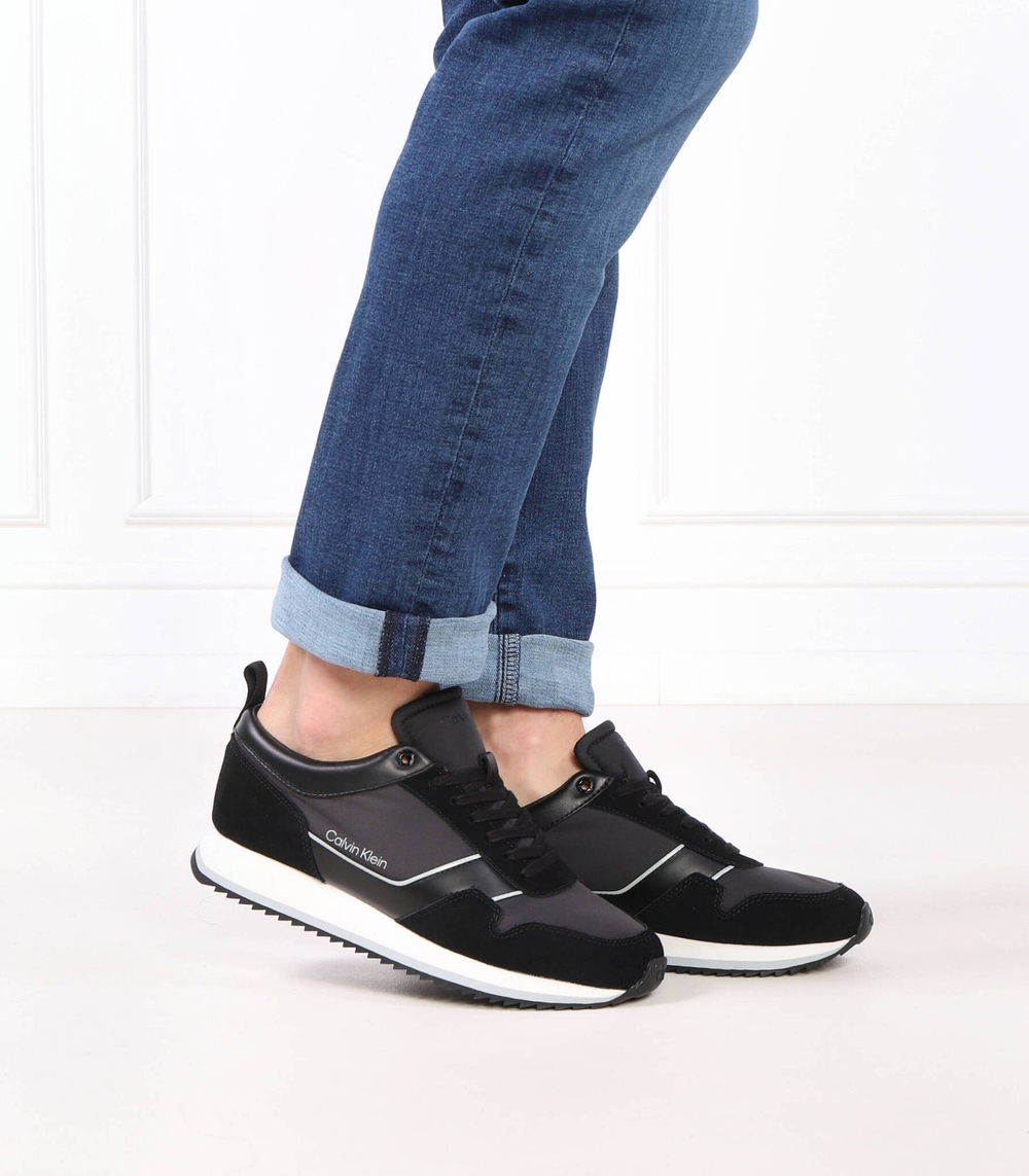 Кожаные кроссовки Calvin Klein - черный(HM0HM00985)