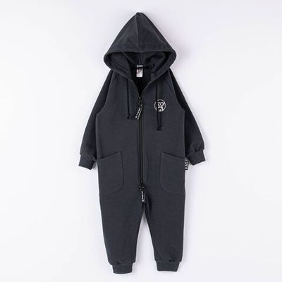 Lightweight hooded jumpsuit - Graphite