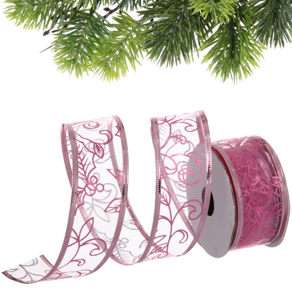 Лента для декорирования «Изящная» 4 см, 2,7 м, Розовый (микс дизайнов)