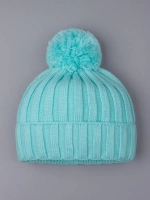 Шапка детская осенняя вязаная с помпоном