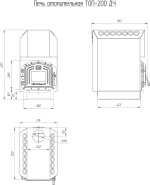 Отопительная печь ТОП-модель-200 с чугунной дверцей