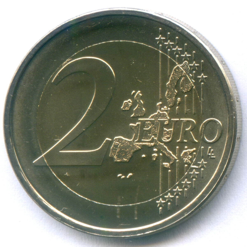 2 евро 2004 год. Люксембург. Герцог Анри Нассау. Биметалл UNC