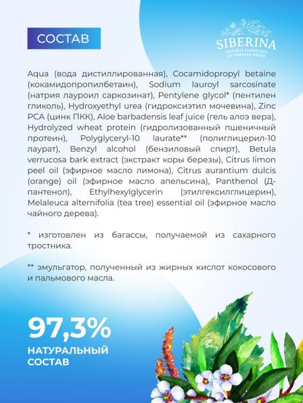 Фито-пенка для умывания Siberina против прыщей, угрей и чёрных точек с цинком, 150 мл