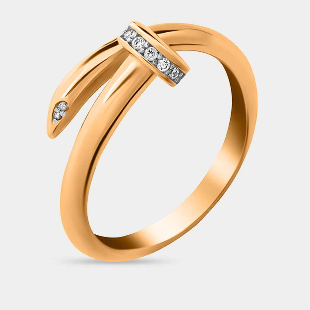 Кольцо для женщин из розового золота 585 пробы с фианитами (арт. 01-116040)