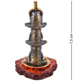 Народные промыслы AM-3694 Фигурка «Лягушки Буддисты» (латунь, янтарь)