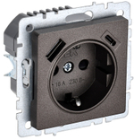 BRITE Розетка 1-местная с заземлением с защитными шторками 16А с USB A+C 18Вт РЮш11-1-БрТБ темная бронза IEK