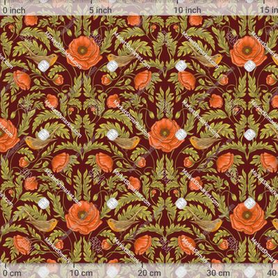 Орнамент Маки и птички by Irina Kalenova 536 DPI