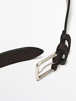 Massimo Dutti Замшевый ремень, болотно-зеленый