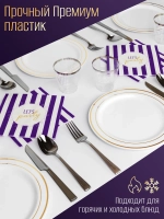 Набор пластиковой посуды "Золото-серебро"с тарелками 23 см и стаканами 12 персон