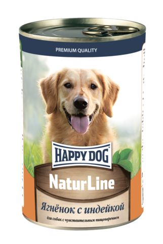 Happy Dog Natur Line консервы для собак ягненок с индейкой 410 г