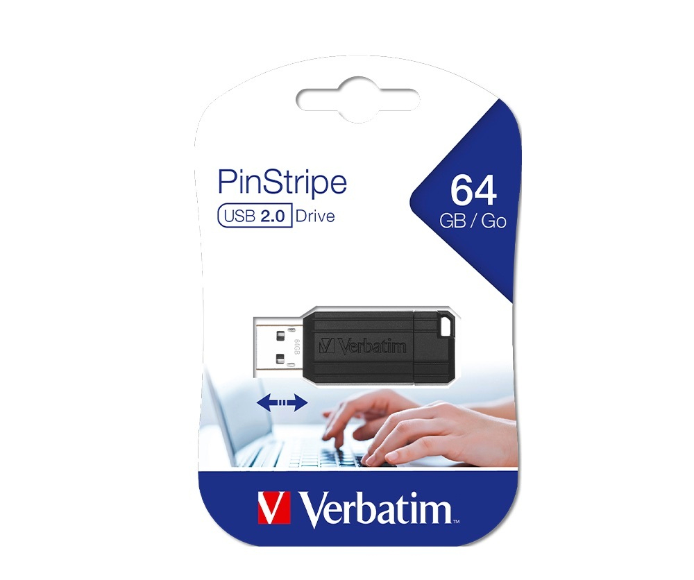 USB-накопитель Verbatim PinStripe 64GB USB 2.0 DRIVE