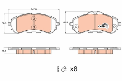 TRW - GDB2044-TRW - Brake Pad Set, disc brake