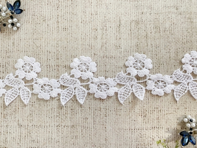 Кружево плетеное, ш. 5,3 см. (белый)