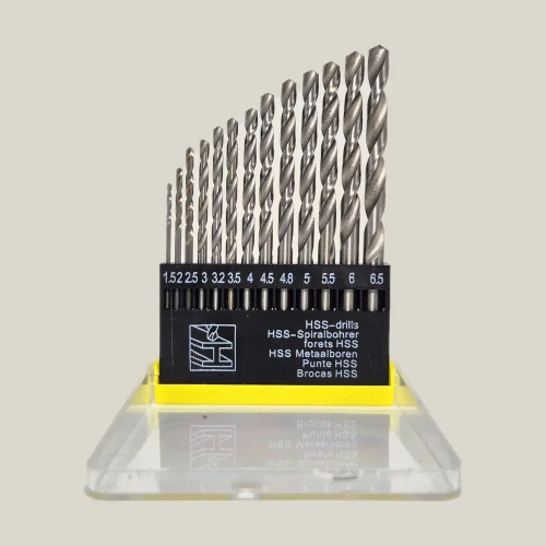 Набор кобальтовых сверл М35 (Р6М5К5) по металлу и дереву 13шт. 1-6.5 мм