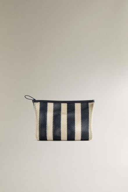ZARA HOME ПОЛОСАТАЯ КОСМЕТИЧКА, ДВУХЦВЕТНЫЙ