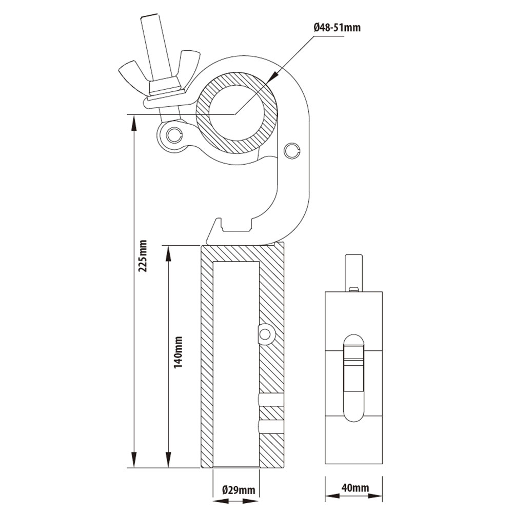 KUPO KCP-840 Handcuff Quick TV Coupler. Струбцина (Quick TV) (Ø48-51↓100)