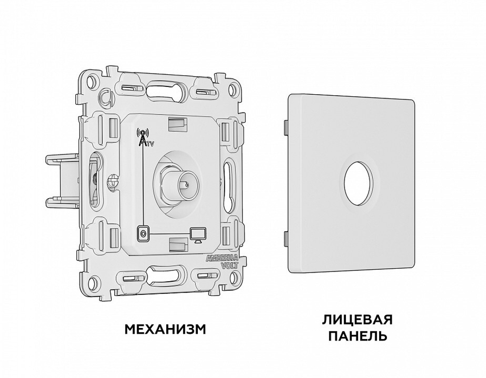 ТВ-розетка оконечная без рамки Ambrella Volt Quant MA663010