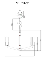 Люстра подвесная Moderli V11074-6P Brass