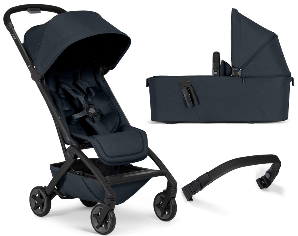 Коляска 2 в 1 Joolz Aer 2 с бампером Dark Navy Blue/Black Carbon