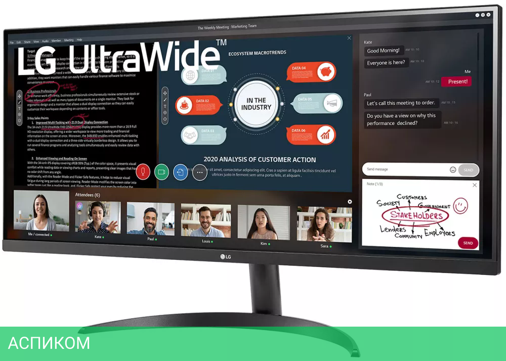 Монитор LG UltraWide 34WP500-B