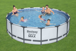 Каркасный бассейн Bestway 457х107 см + фильтр-насос 3028 л/ч, тент, лестница (56488 BW)