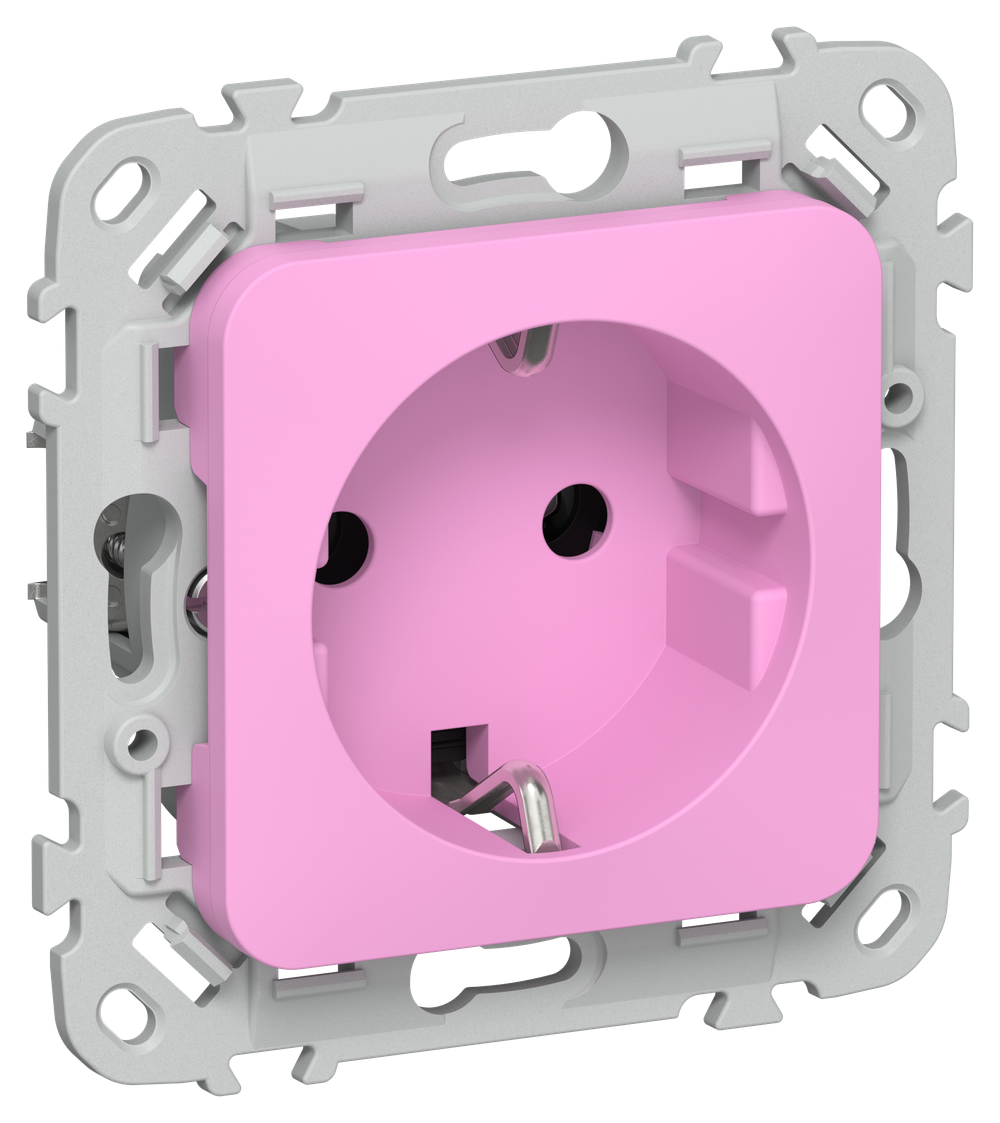 FLITE Розетка с заземлением без защитных шторок безвинтовое крепление 16А РС11-1-ФлПр пурпурный IEK
