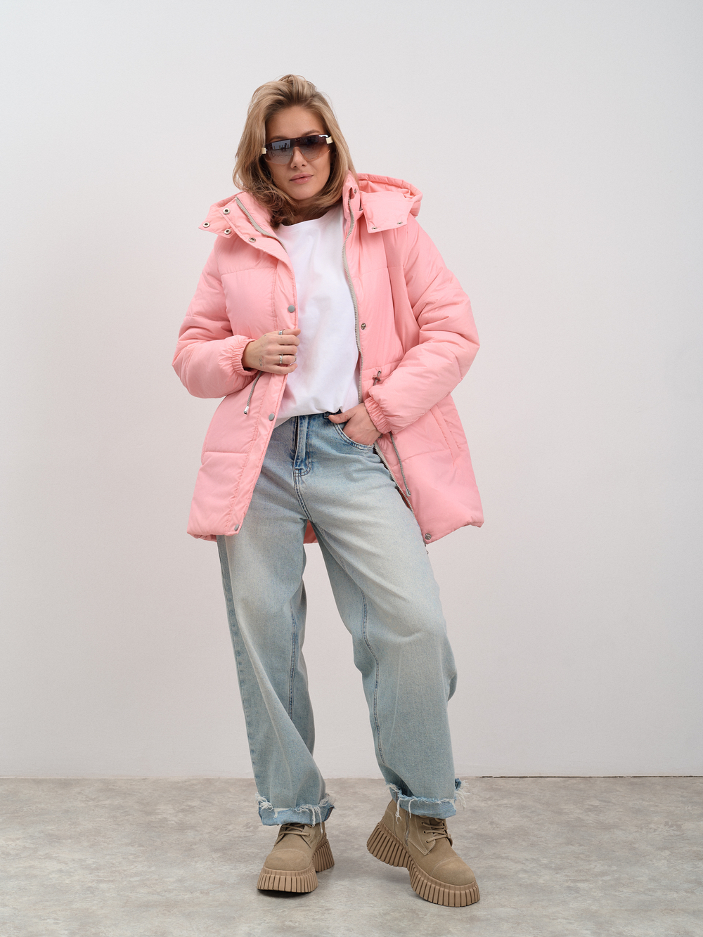 Парка женская демисезонная "Воздух" розовый