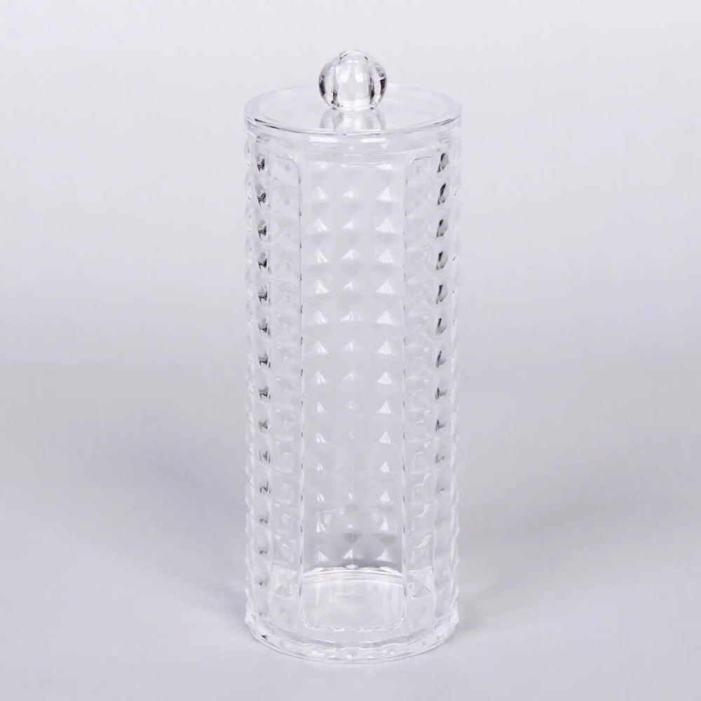 Диспенсер для ватных дисков «КАПЕЛЛА», прозрачный, 7.3*19см