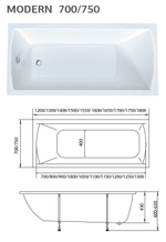 Ванна MARKA ONE Modern 175x70