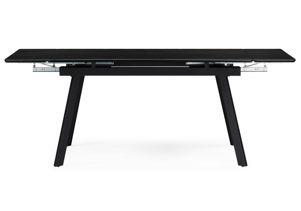 Керамический стол Woodville Норман 120(180)х80 shakespeare black, черный, ножки черные