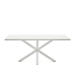 Белый лакированный стол Arya со стальными ножками 200x100