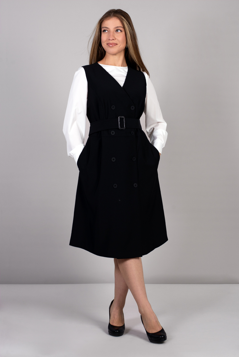 Сарафан женский 4408ЗП, черный #70Ч084408ЗП