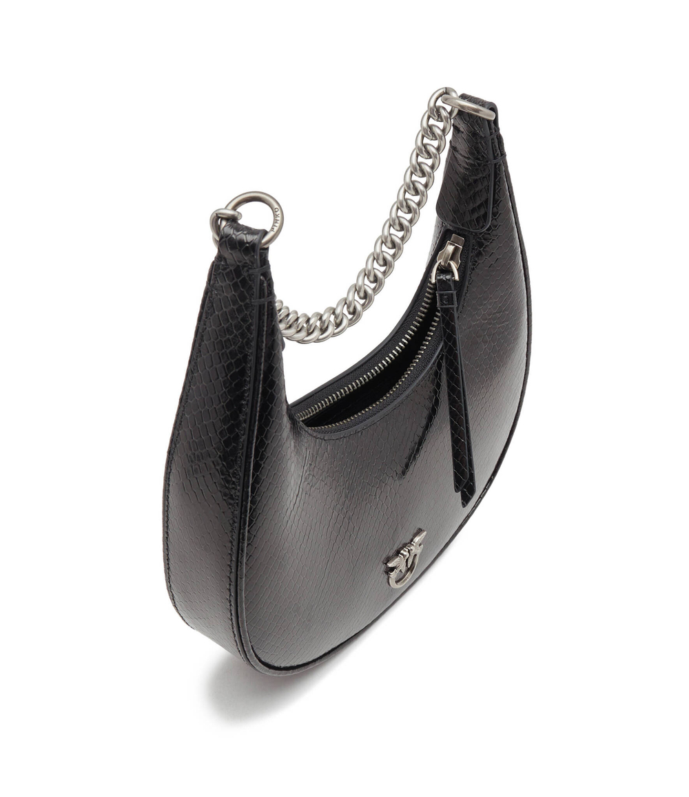 Кожаная сумка хобо brioche hobo mini pelle lamina Pinko - черный(101433 A180)