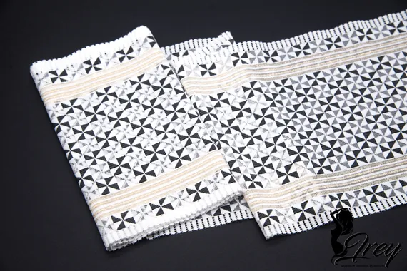 260 Кружево эластичное 19,5 см, Италия, белый/черный