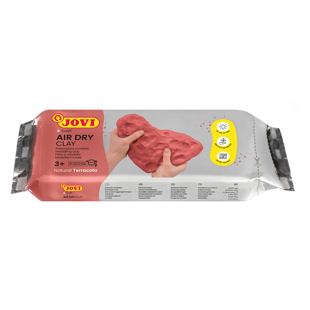 Масса для моделирования Jovi, 1000 гр., терракотовая, отвердевающая, вакуумный пакет